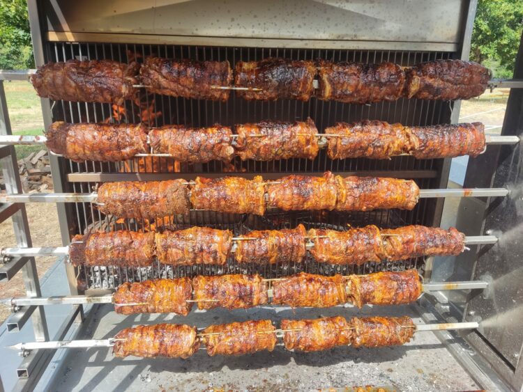 Grillstation im Einsatz